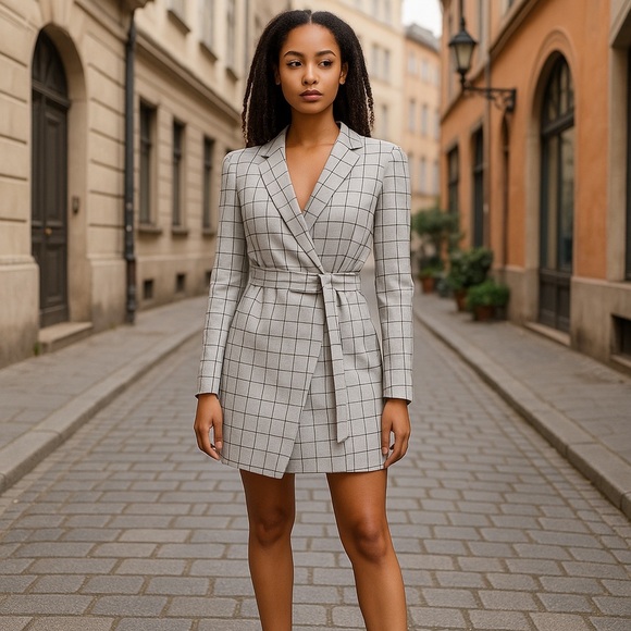 Nwt Emerald Sundae Belted Striped Dress Long Sleeve - Picture 9 of 9